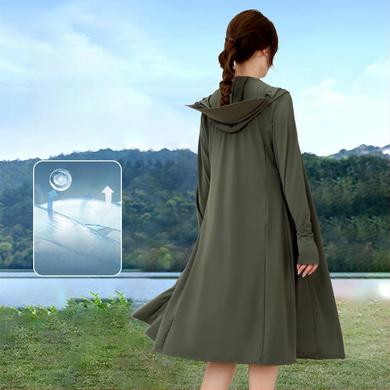 Γυναικεία μπλούζα UV προστασίας, μακριά για καλοκαίρι, ύφασμα πολυεστέρα, περιεκτικότητα 81–95%, απλός μακρύς σχεδιασμός, καλοκαίρι 2025