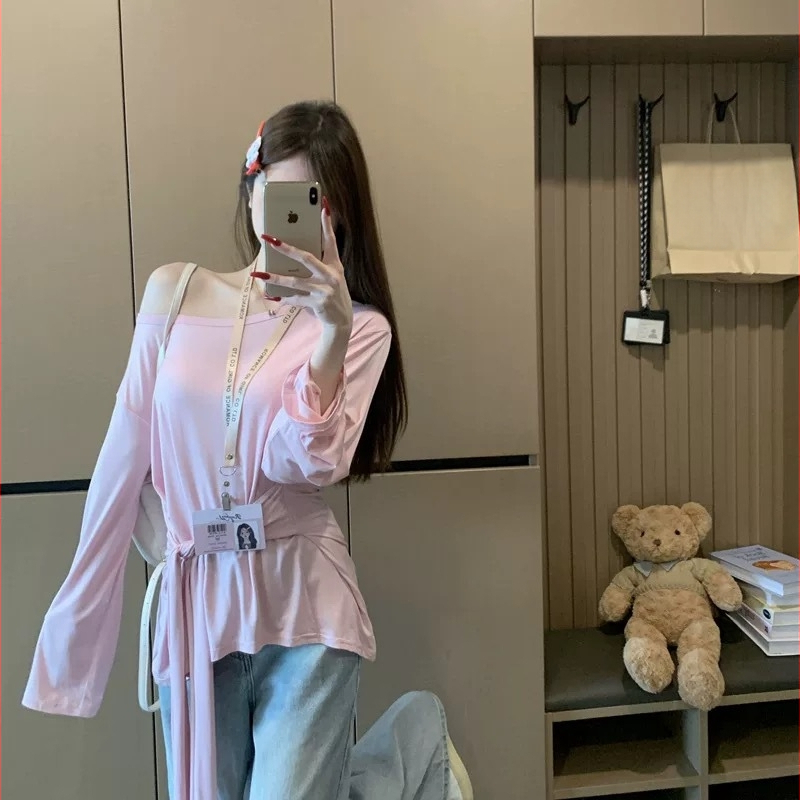 Bluza de protecție solară din poliester, UPF50+, croială lejeră, mâneci lungi, lungime medie