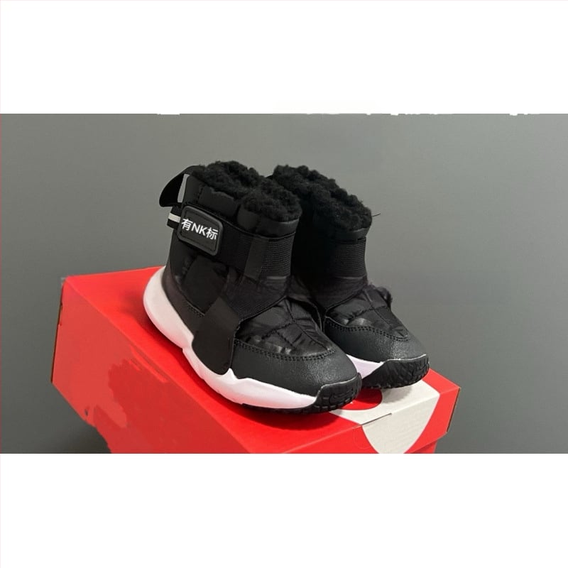 Gyerekeknek készült fleece-bélelt, magas téli csizma, uniszex, habos talpú, vastag szigetelés