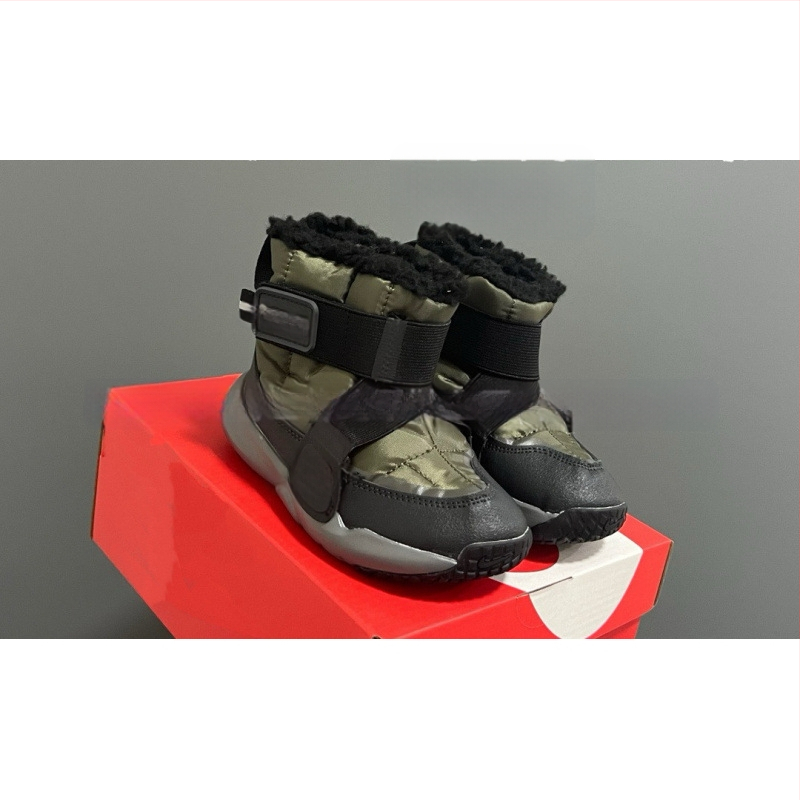 Gyerekeknek készült fleece-bélelt, magas téli csizma, uniszex, habos talpú, vastag szigetelés