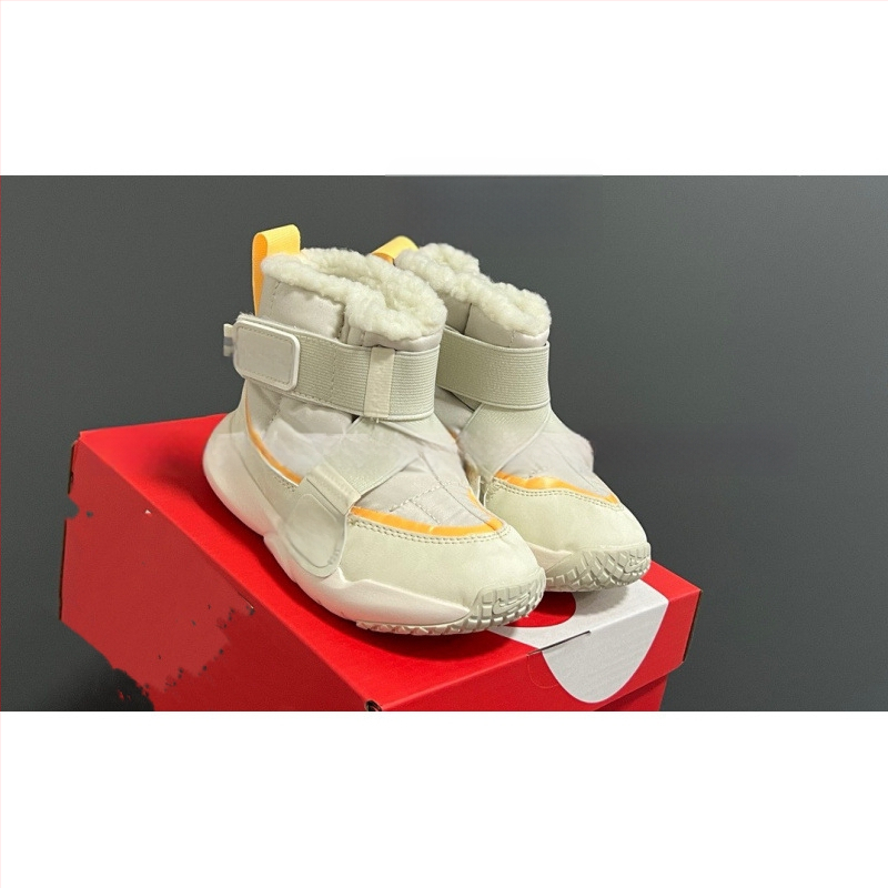 Gyerekeknek készült fleece-bélelt, magas téli csizma, uniszex, habos talpú, vastag szigetelés