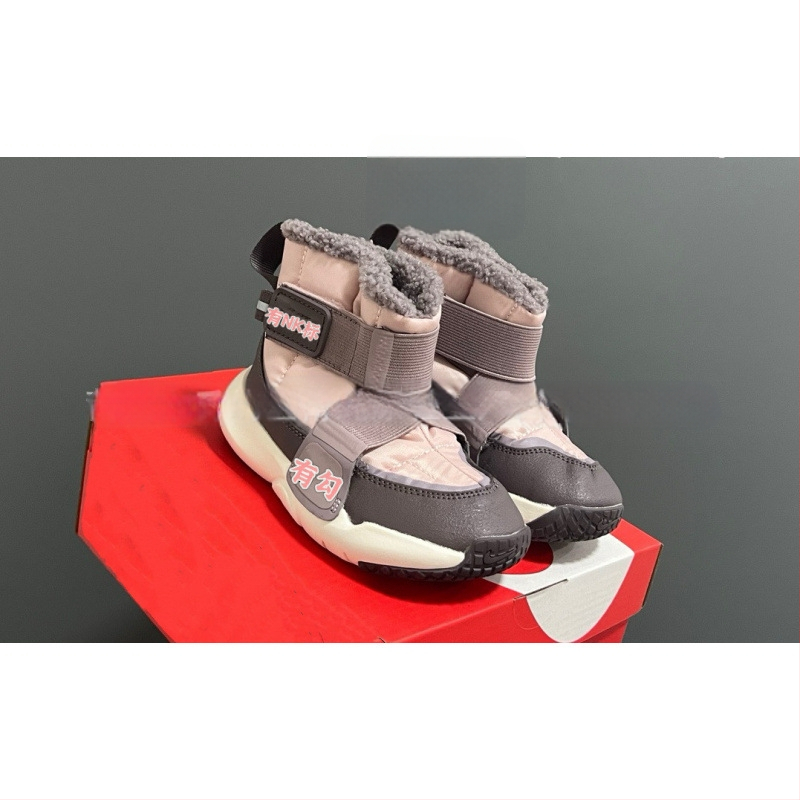 Gyerekeknek készült fleece-bélelt, magas téli csizma, uniszex, habos talpú, vastag szigetelés