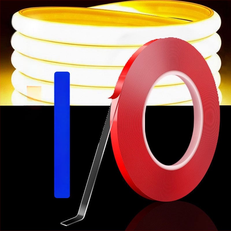 LED ταινία με διπλής όψεως ακρυλικό κόλλα για τοποθέτηση σε κανάλια — χωρίς ίχνη, υψηλή διαφάνεια, χωρίς κατάλοιπα