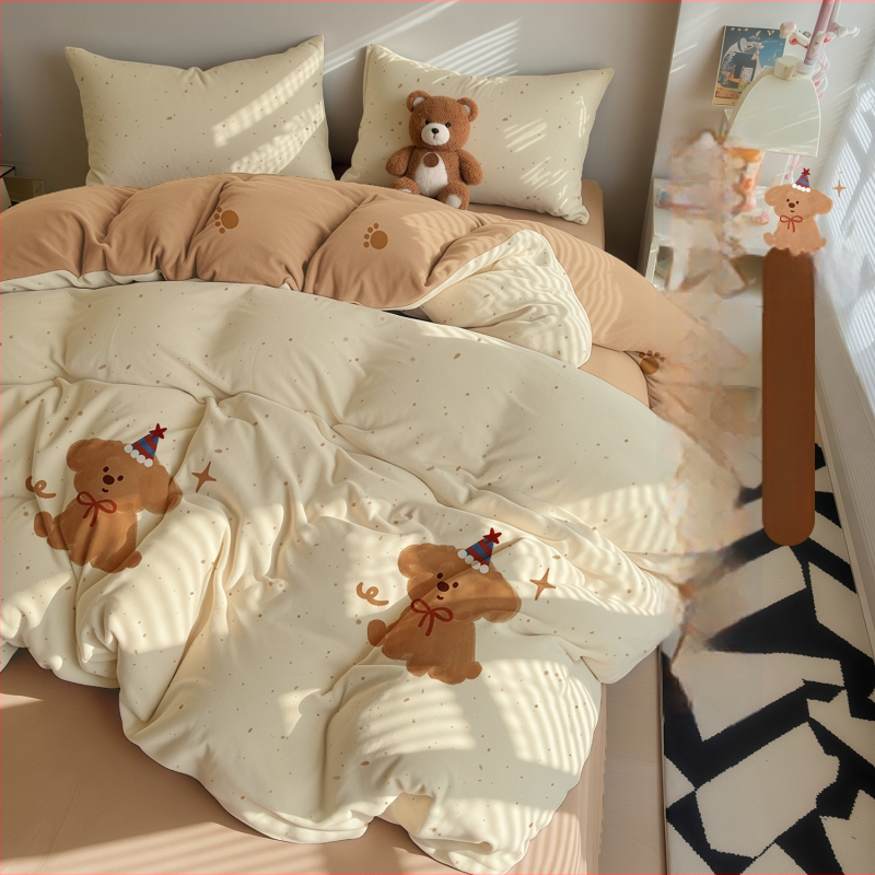 Sunny Day set lenjerie de pat, patru piese, poliester, desen animat, imprimare reactiva