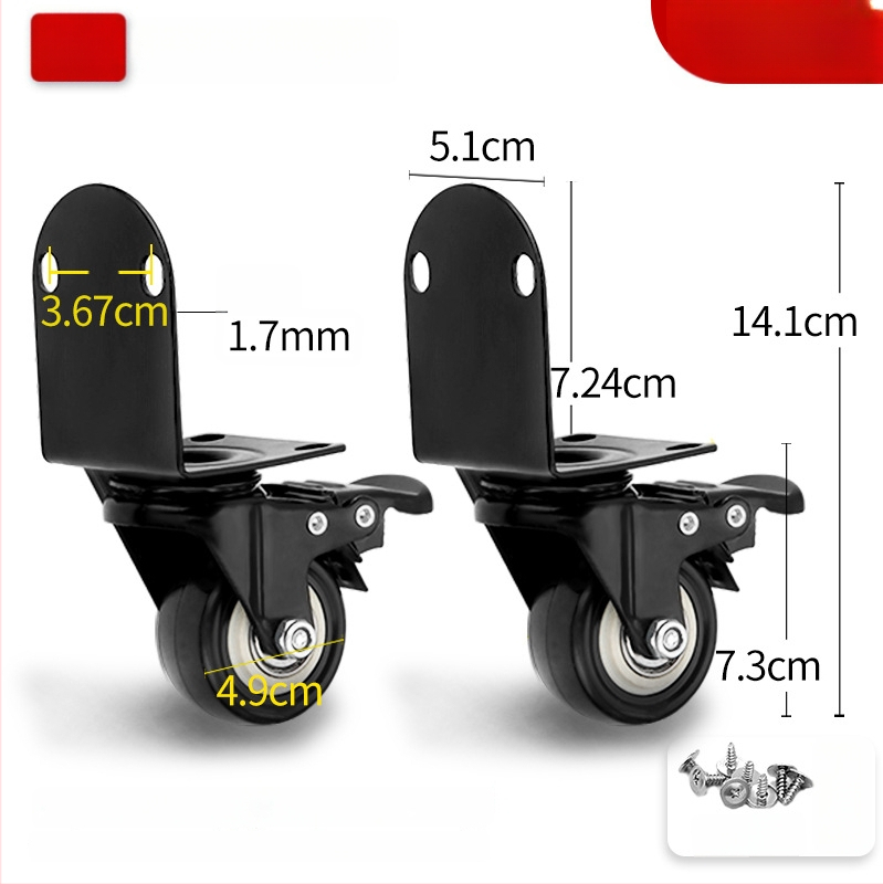 Ringing Roată direcțională din PU pentru valiză — rezistentă la uzură, suprafață din cauciuc, accesorii bagaje