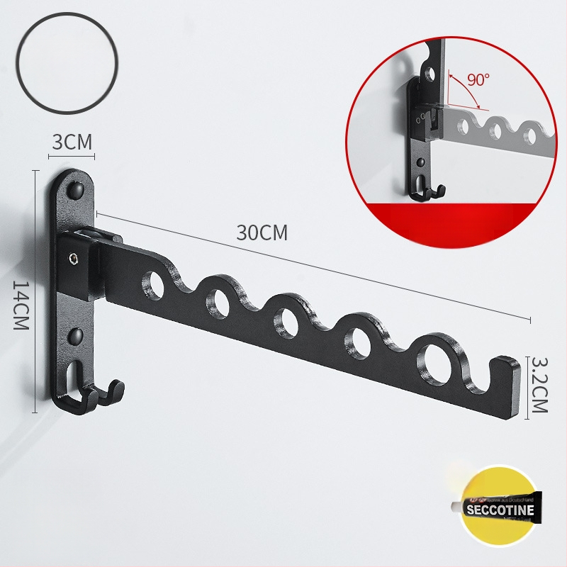 Стенно монтиран сгъваем сушилен прът за дрехи – алуминиева сплав, стил модерна простота, марка LGC