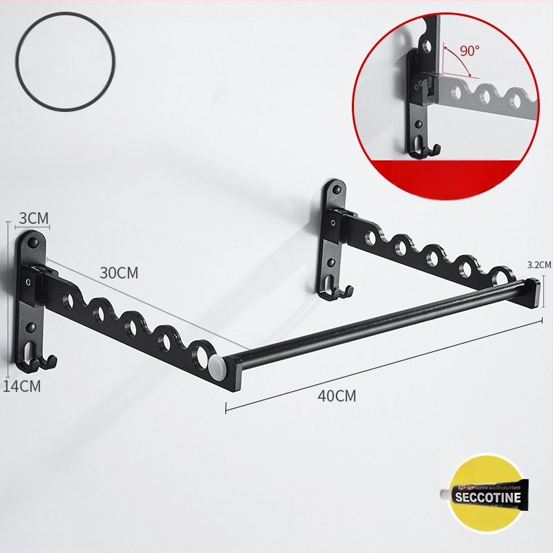 Стенно монтиран сгъваем сушилен прът за дрехи – алуминиева сплав, стил модерна простота, марка LGC