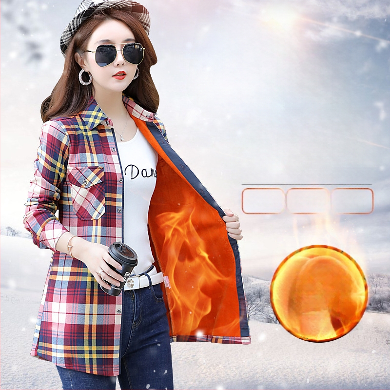 Női poliészter kockás ing, hosszú ujjak, négyzetes gallér, karcsú szabás