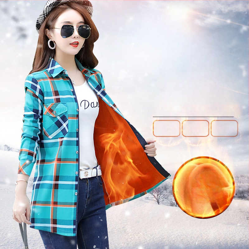 Női poliészter kockás ing, hosszú ujjak, négyzetes gallér, karcsú szabás