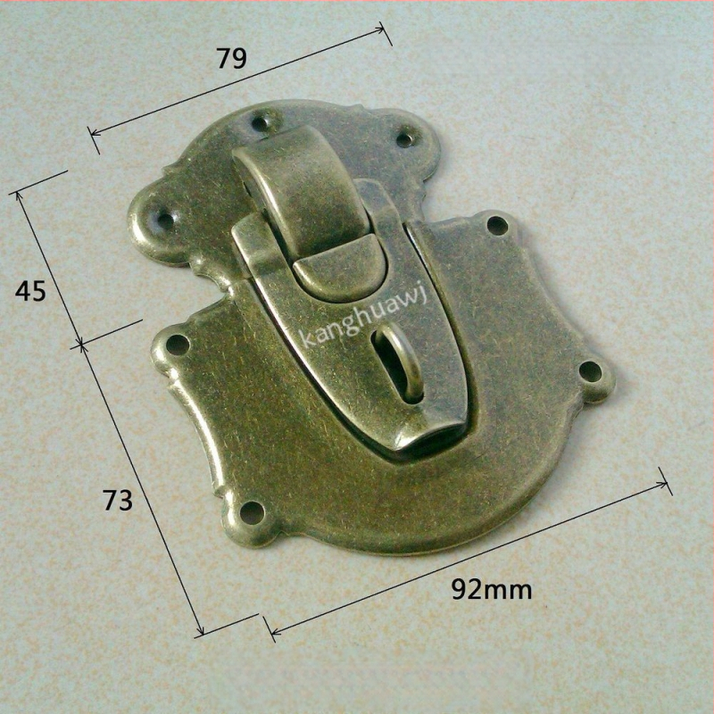KHWJ Μεγάλη επίπεδη κλειδαριά K1403T για ξύλινα κουτιά και αποσκευές, μέταλλο, στυλ ελαφρύς πολυτελείας