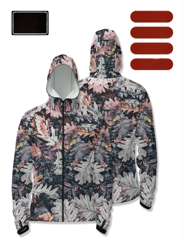 Cămașă de pescuit outdoor cu glugă, fermoar în față, uscare rapidă, croială slim, 100% poliester