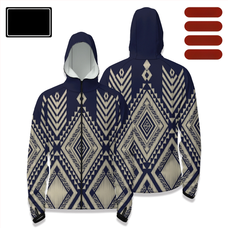 Cămașă de pescuit outdoor cu glugă, fermoar în față, uscare rapidă, croială slim, 100% poliester