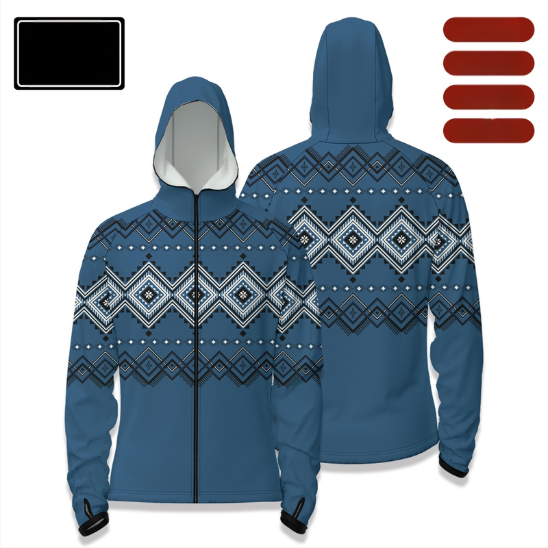 Cămașă de pescuit outdoor cu glugă, fermoar în față, uscare rapidă, croială slim, 100% poliester