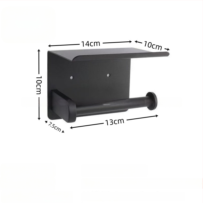 Suport din oțel inoxidabil pentru hârtie igienică și telefon, formă pătrată, finisaj lucios, stil modern minimalist