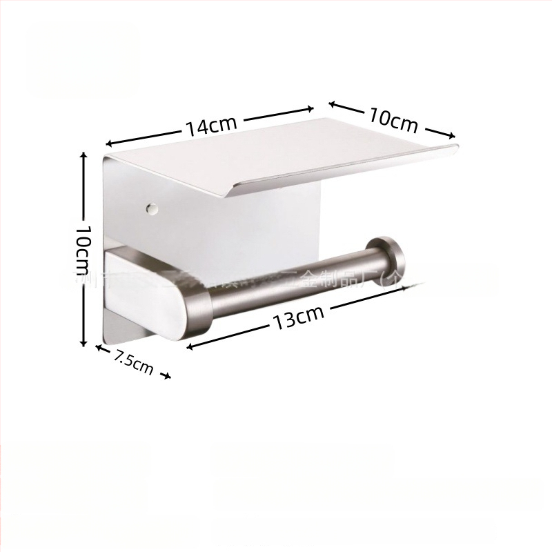 Suport din oțel inoxidabil pentru hârtie igienică și telefon, formă pătrată, finisaj lucios, stil modern minimalist