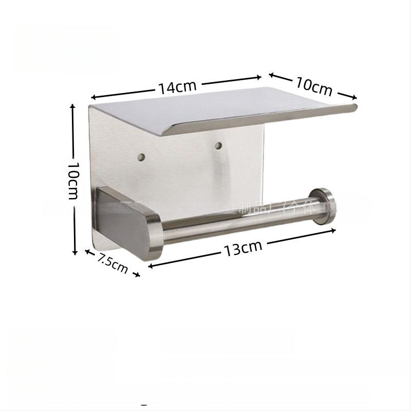 Suport din oțel inoxidabil pentru hârtie igienică și telefon, formă pătrată, finisaj lucios, stil modern minimalist