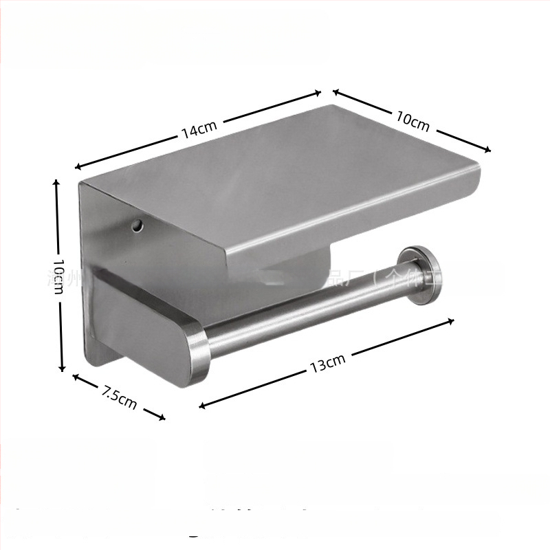 Suport din oțel inoxidabil pentru hârtie igienică și telefon, formă pătrată, finisaj lucios, stil modern minimalist