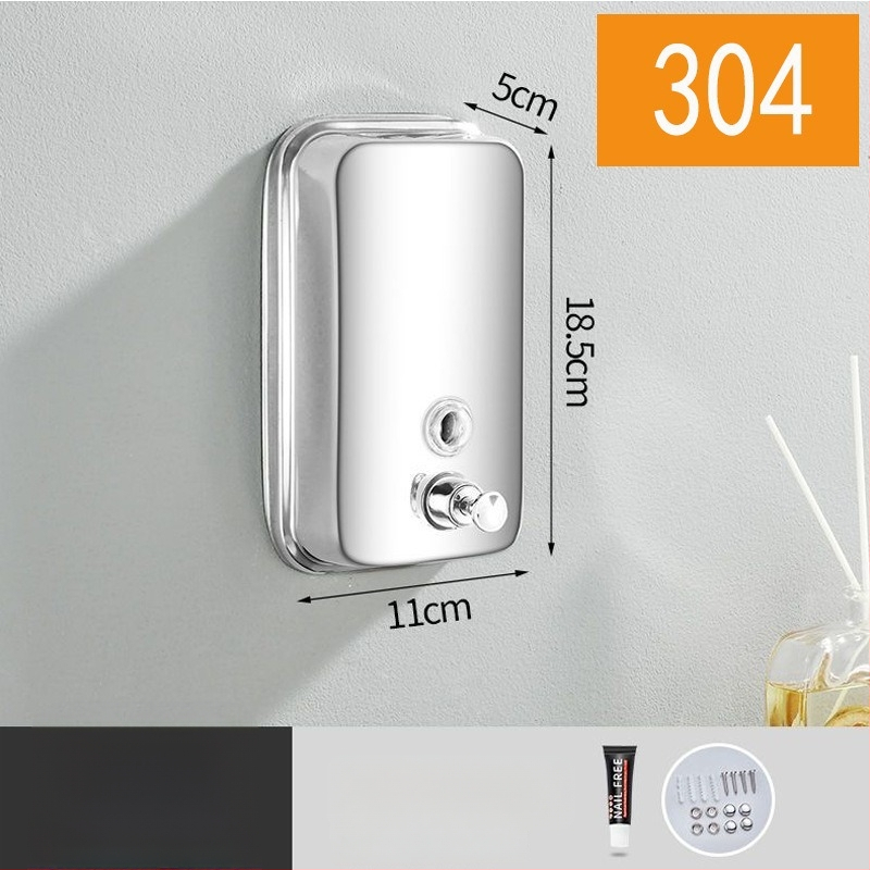 304 rozsdamentes acél szappanadagoló, falra szerelhető, kézi nyomásos működés, 200 g, Youtuo