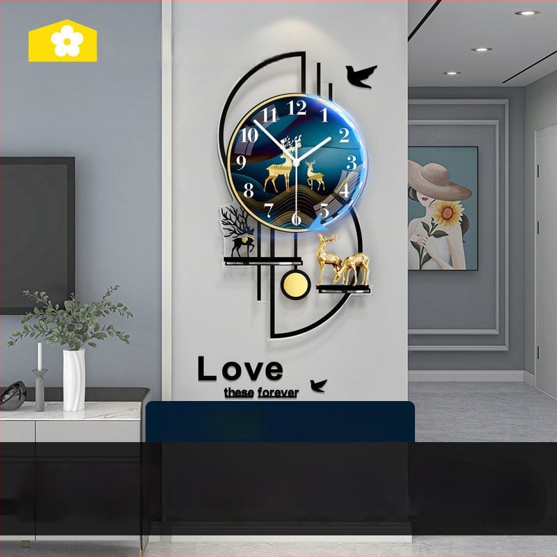 Mestida Ceas de perete – stil Nordic, afișaj cu ace, mișcare sweep, carcasă din acril, cadran din sticlă organică (acrilică), alimentare cu baterie