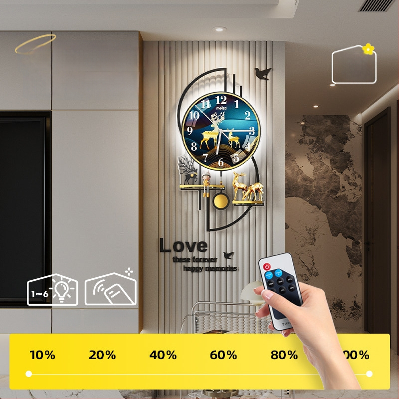 Mestida Ceas de perete – stil Nordic, afișaj cu ace, mișcare sweep, carcasă din acril, cadran din sticlă organică (acrilică), alimentare cu baterie