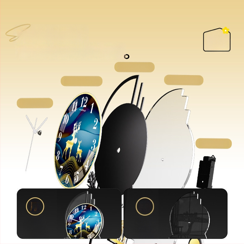 Mestida Ceas de perete – stil Nordic, afișaj cu ace, mișcare sweep, carcasă din acril, cadran din sticlă organică (acrilică), alimentare cu baterie