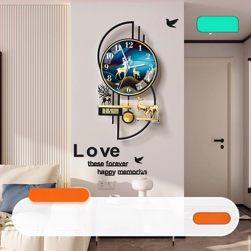 Mestida Ceas de perete – stil Nordic, afișaj cu ace, mișcare sweep, carcasă din acril, cadran din sticlă organică (acrilică), alimentare cu baterie