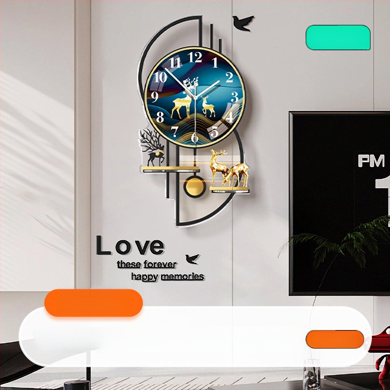 Mestida Ceas de perete – stil Nordic, afișaj cu ace, mișcare sweep, carcasă din acril, cadran din sticlă organică (acrilică), alimentare cu baterie