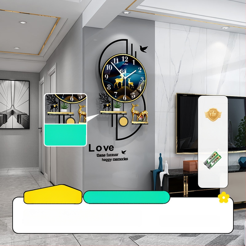 Mestida Ceas de perete – stil Nordic, afișaj cu ace, mișcare sweep, carcasă din acril, cadran din sticlă organică (acrilică), alimentare cu baterie