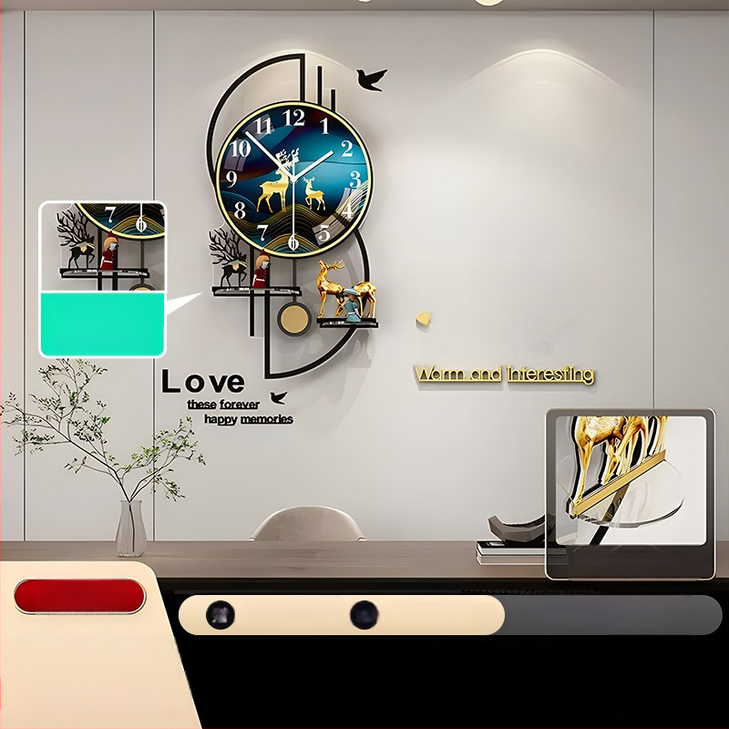 Mestida Ceas de perete – stil Nordic, afișaj cu ace, mișcare sweep, carcasă din acril, cadran din sticlă organică (acrilică), alimentare cu baterie