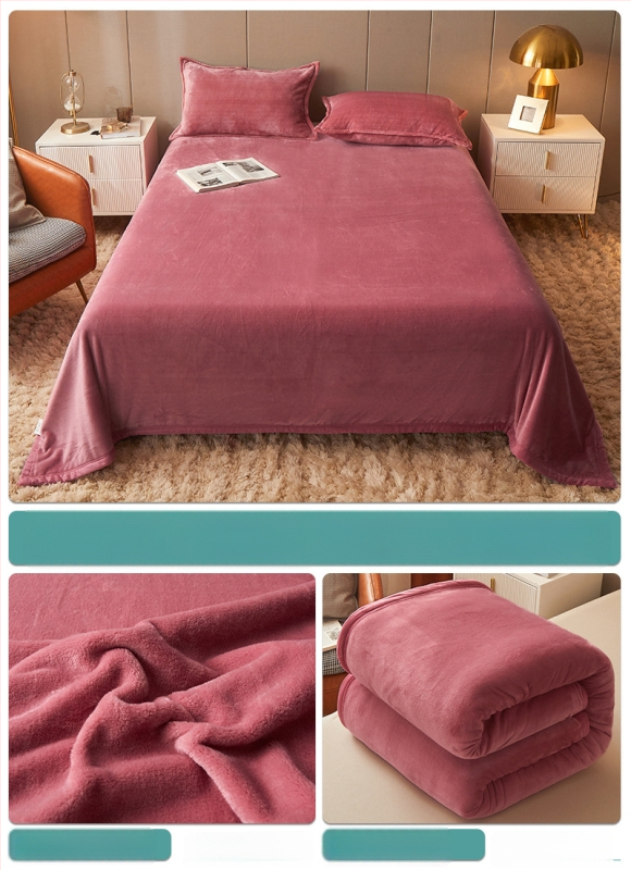 Pătură din fleece coral, culoare solidă, potrivită pentru primăvară și toamnă, personalizabilă, stil simplu și modern