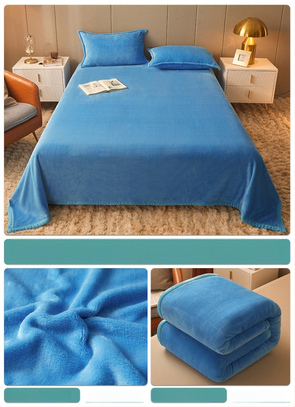 Pătură din fleece coral, culoare solidă, potrivită pentru primăvară și toamnă, personalizabilă, stil simplu și modern