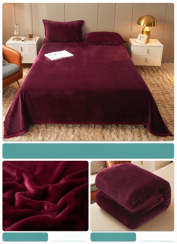 Pătură din fleece coral, culoare solidă, potrivită pentru primăvară și toamnă, personalizabilă, stil simplu și modern