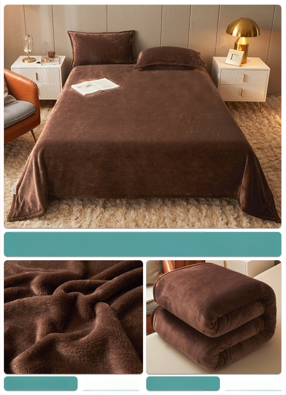 Pătură din fleece coral, culoare solidă, potrivită pentru primăvară și toamnă, personalizabilă, stil simplu și modern