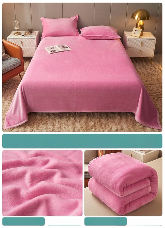 Pătură din fleece coral, culoare solidă, potrivită pentru primăvară și toamnă, personalizabilă, stil simplu și modern