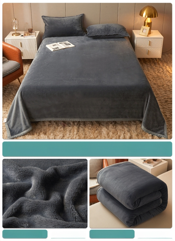 Pătură din fleece coral, culoare solidă, potrivită pentru primăvară și toamnă, personalizabilă, stil simplu și modern