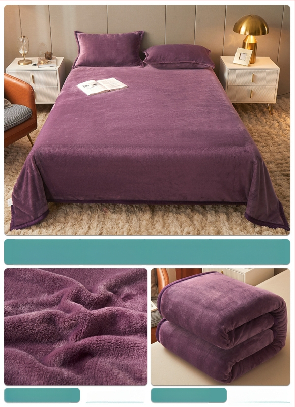 Pătură din fleece coral, culoare solidă, potrivită pentru primăvară și toamnă, personalizabilă, stil simplu și modern