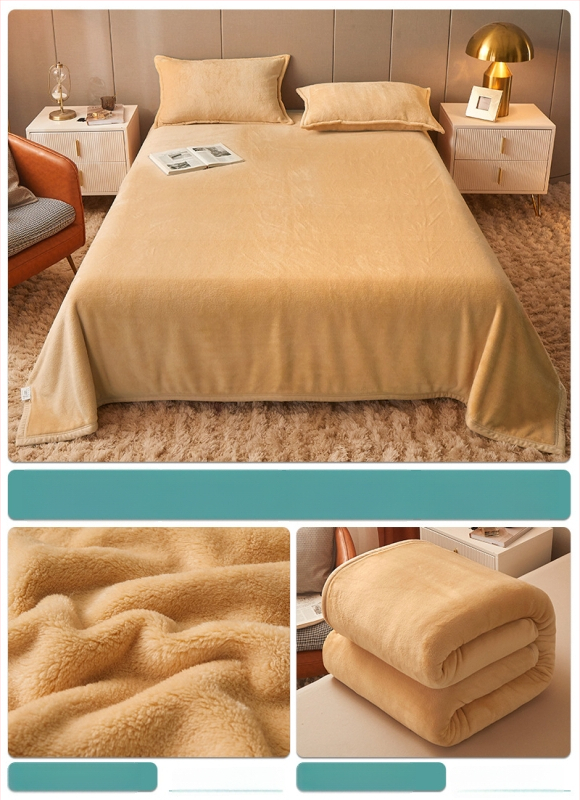 Pătură din fleece coral, culoare solidă, potrivită pentru primăvară și toamnă, personalizabilă, stil simplu și modern