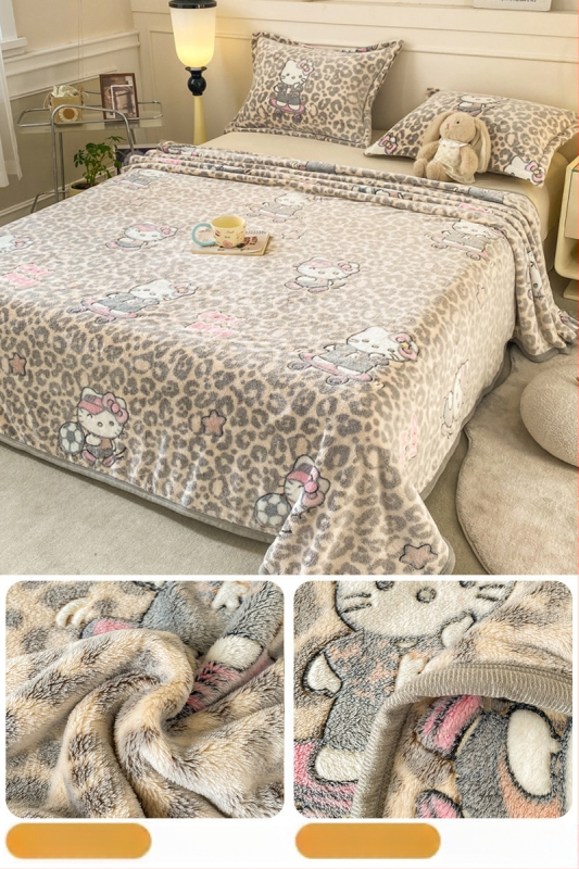 Pătură din fleece coral și lapte, patru anotimpuri, stil simplu modern, sub 300 g