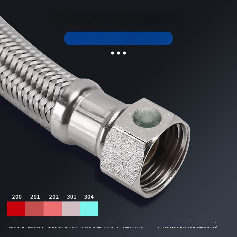 Bedi 304 nerezová opletená hadica na prívod vody pre batériu, závit, 0-100°C