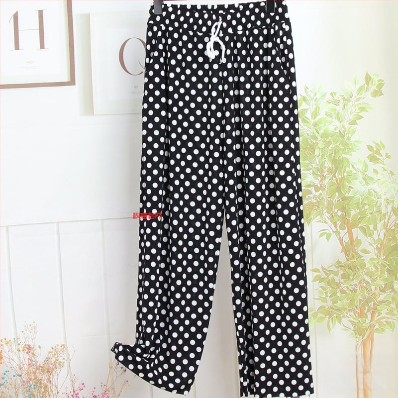 Nylonové dámske casual nohavice, s širokými nohami, rovný strih, po členky, vysoký pás, tenká látka