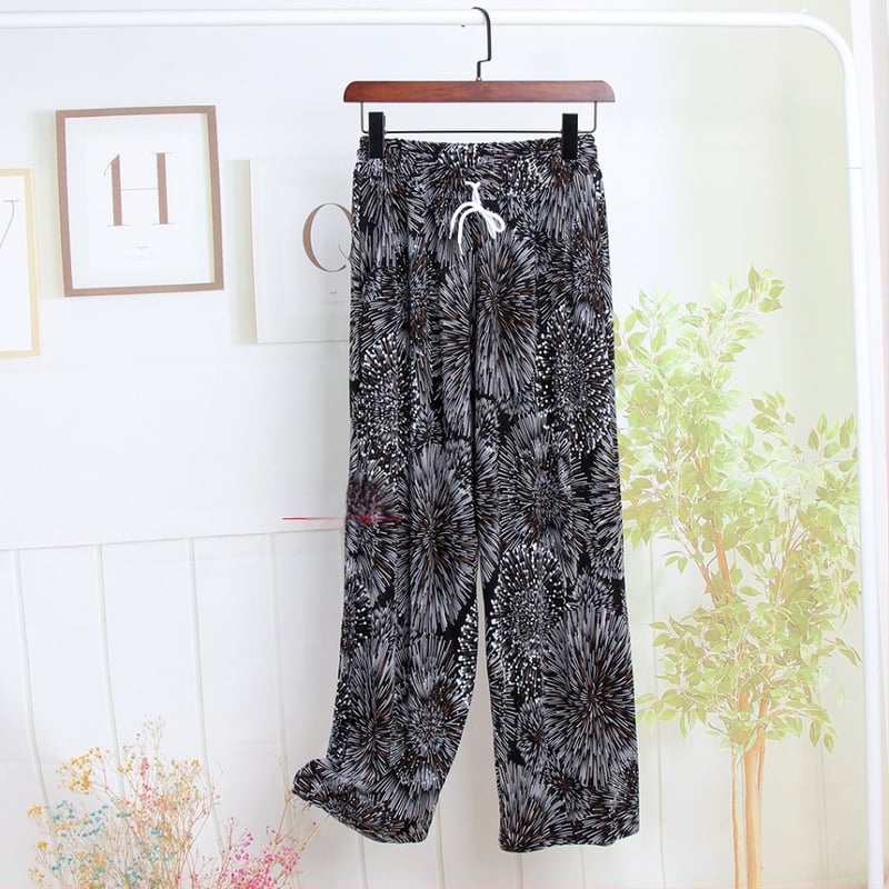 Nylonové dámske casual nohavice, s širokými nohami, rovný strih, po členky, vysoký pás, tenká látka