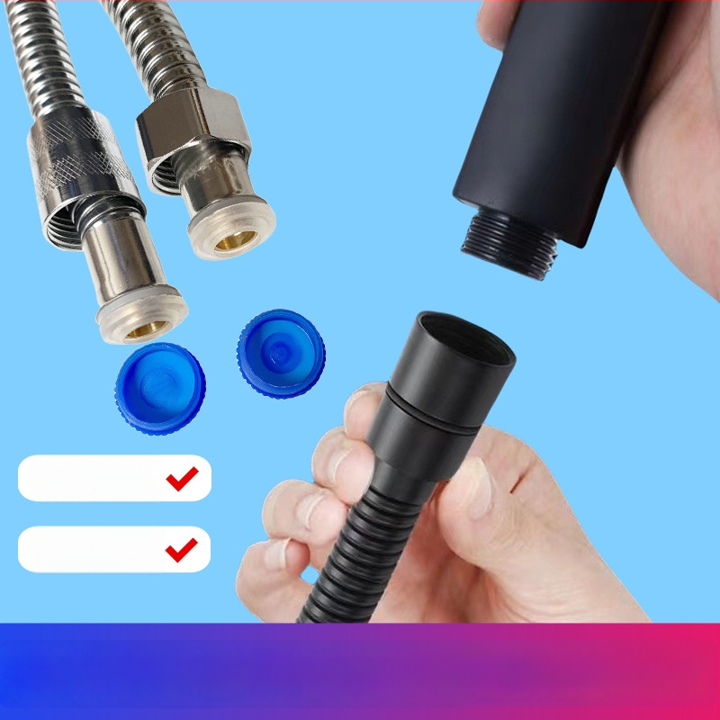 Nerezový sprchový hadič – zosilnený, odolný voči výbuchom, odolný voči vysokým teplotám, rýchle pripojenie, ručná inštalácia (Menovitý tlak 1.6 MPa; Materiál: nerezová oceľ; Konektory: nerezová oceľ)