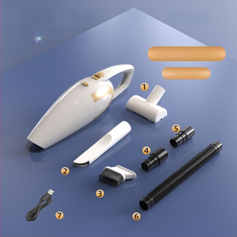 Aspirator portabil dual pentru casă și mașină, cu baterie reîncărcabilă, aspirare puternică (12V, 120W, 18000 Pa, 20 de minute autonomie, filtru HEPA)