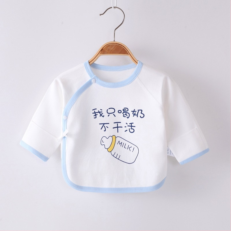 Νεογέννητο μακρυμάνικο τοπ από 100% βαμβάκι, βουρτσισμένο απαλό φινίρισμα, τεσσάρων εποχών, 0–12 μηνών