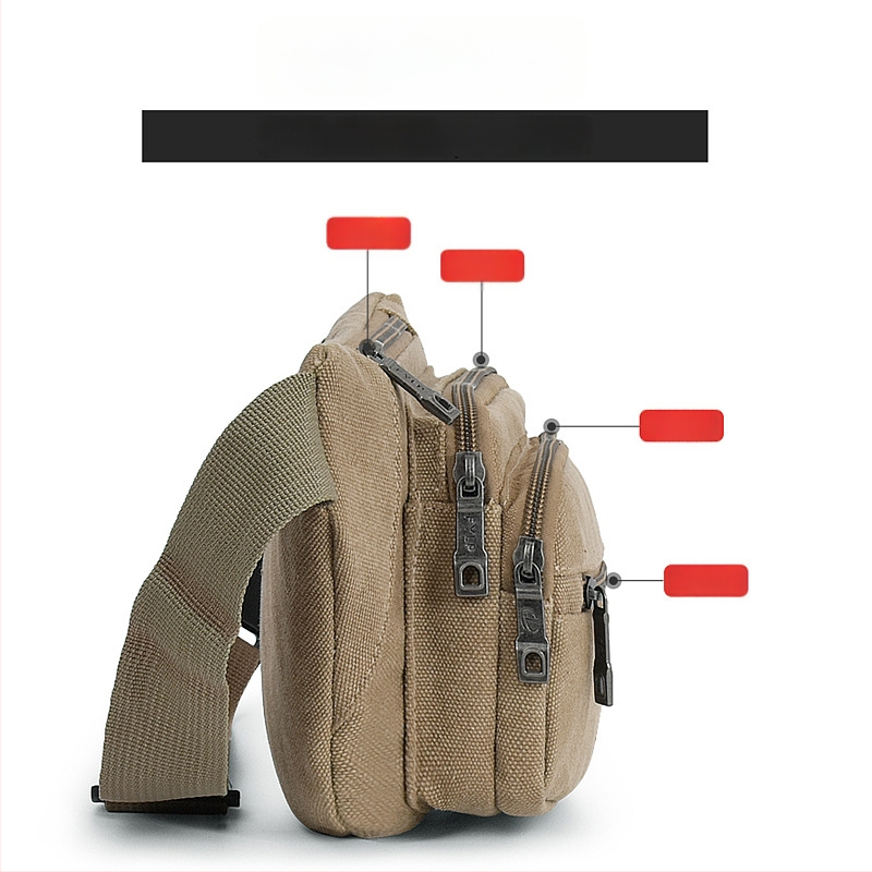 Férfi vászon övtáska, városi minimalist stílus, lélegző, ideális szabadidős utazásokhoz