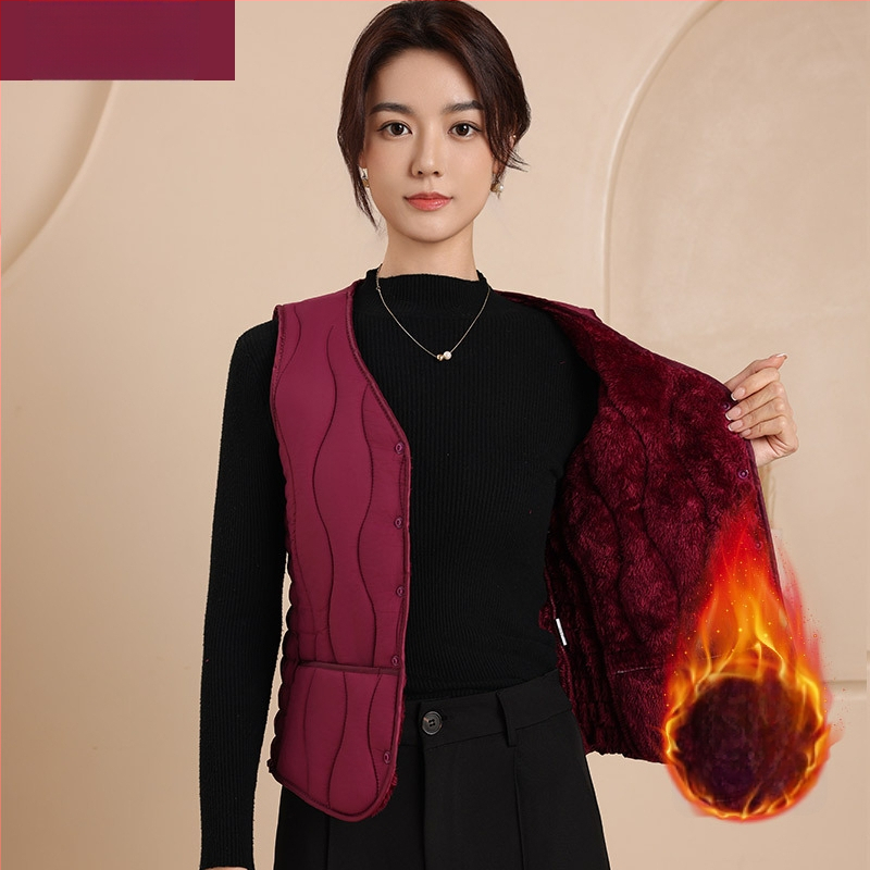 Dámska nylonová vesta s bavlnenou výplňou, výstrih do V, štíhla silueta, krátka dĺžka