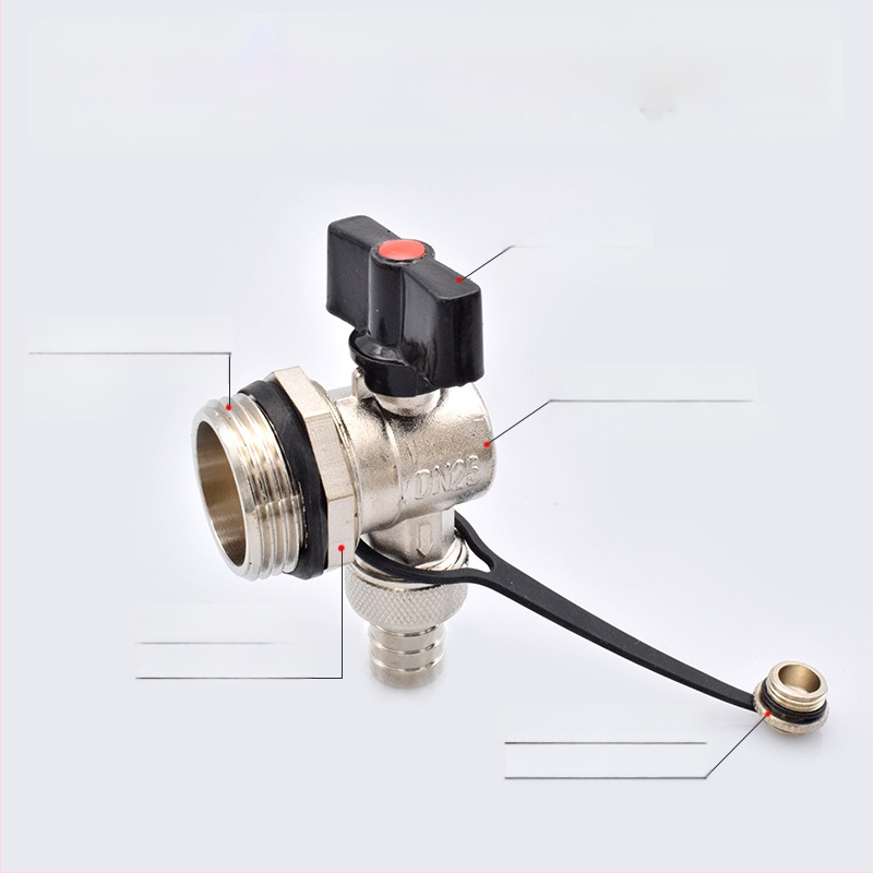 Meďový vypúšťací ventil pre geotermálne podlahové vykurovanie; celá meď; konštrukcia z meďe; určené na vypúšťanie