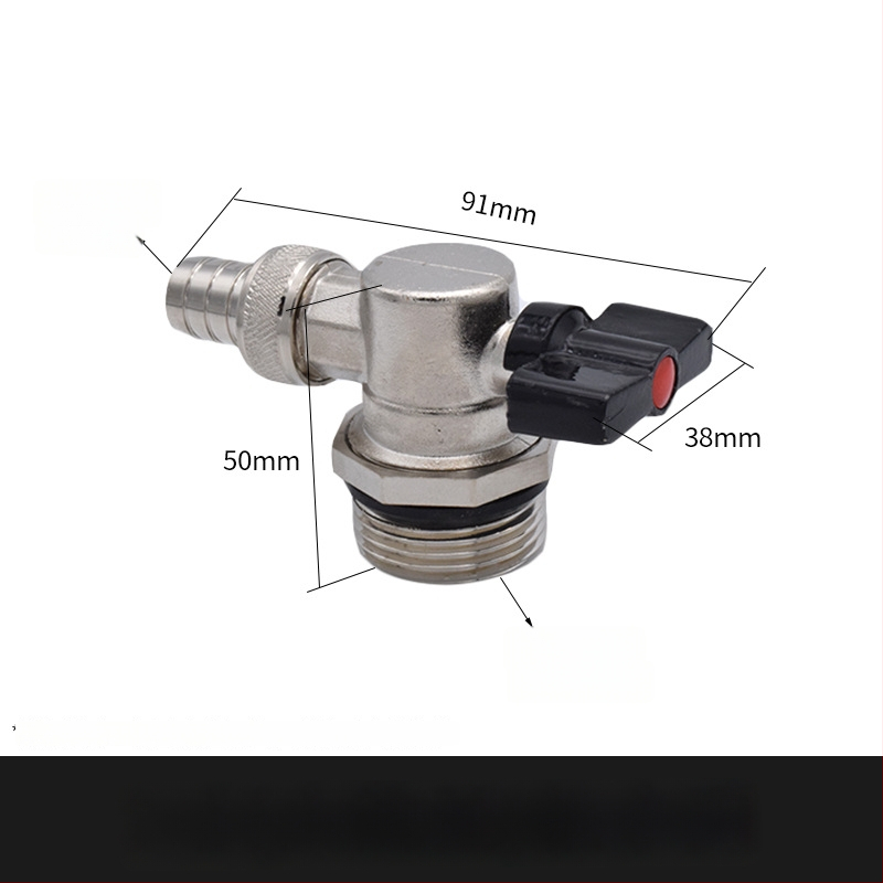 Meďový vypúšťací ventil pre geotermálne podlahové vykurovanie; celá meď; konštrukcia z meďe; určené na vypúšťanie