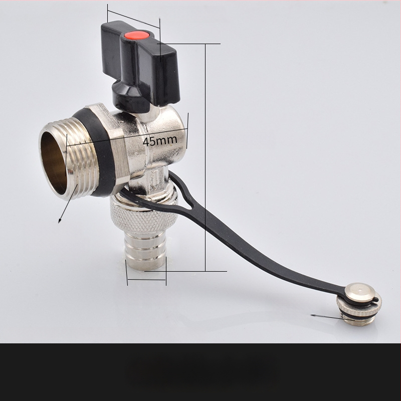 Meďový vypúšťací ventil pre geotermálne podlahové vykurovanie; celá meď; konštrukcia z meďe; určené na vypúšťanie