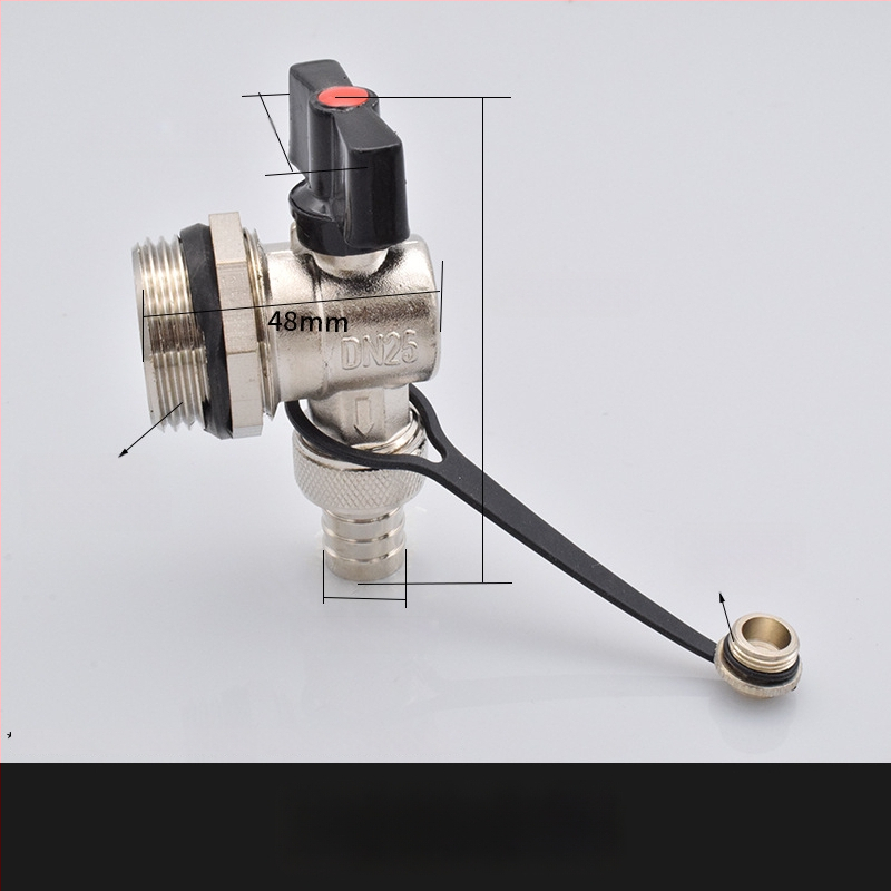 Meďový vypúšťací ventil pre geotermálne podlahové vykurovanie; celá meď; konštrukcia z meďe; určené na vypúšťanie